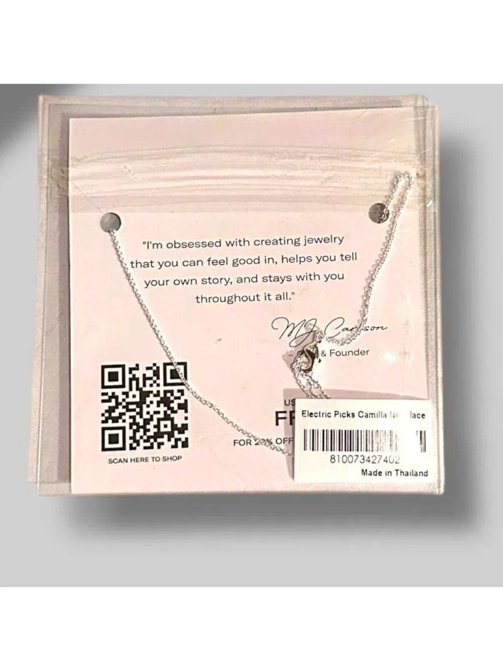 Electric Picks Camilla Necklace Silver Plated Chain With Flower Charm 16in